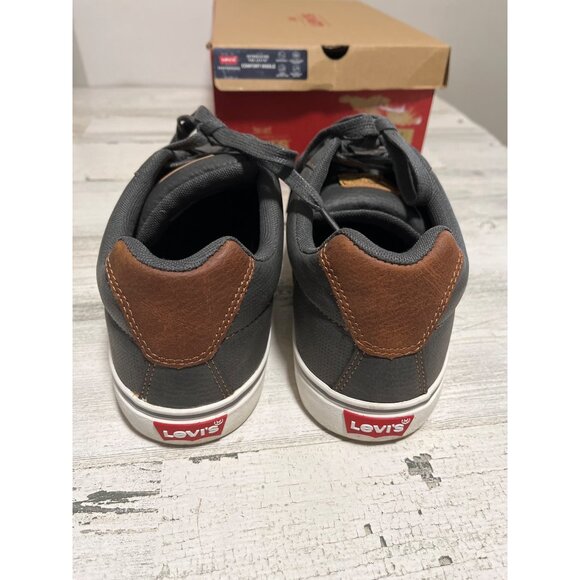 Levi’s comfort insole Turner-Tumbled Wax Charcoal Tan lace up sneakers size 10M - Picture 3 of 11